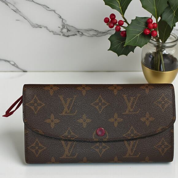 Louis Vuitton Emilie Monogram Canvas Fuchsia Leather Wallet - Picture 1 of 15